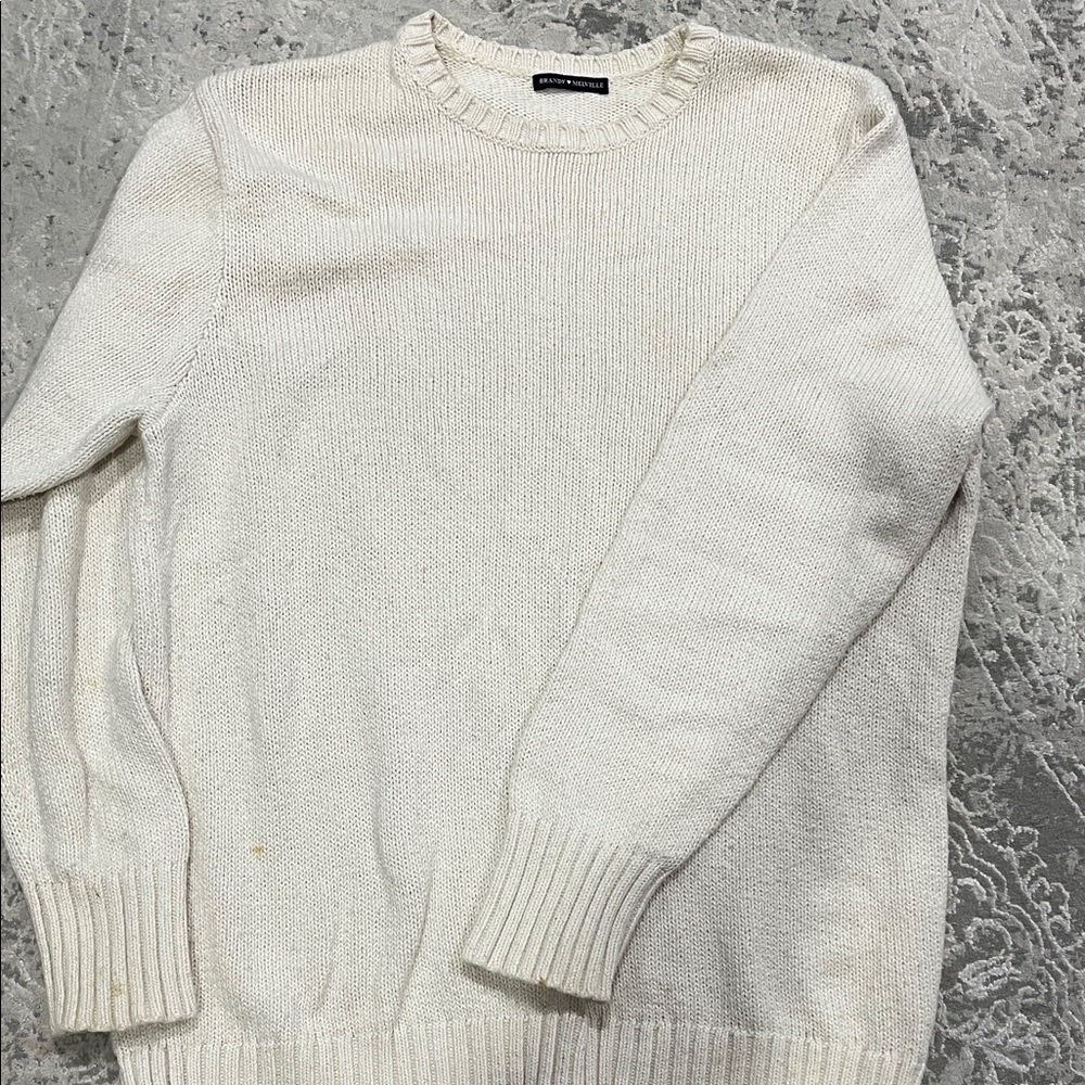 Brandy Melville Cream Crewneck Sweater